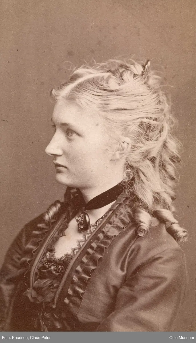 portrett, kvinne, kunstmaler, brystbilde, profil