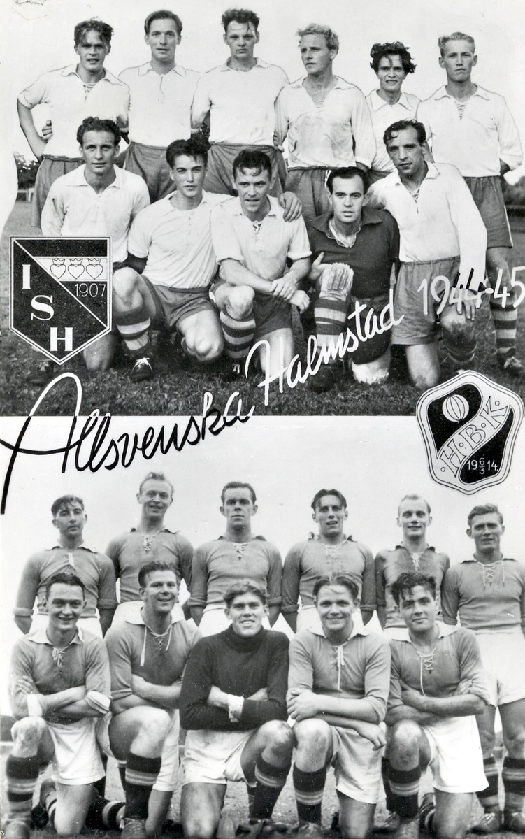 Halmstads två lag i Fotbollsallsvenskan, Halmstads Bollklubb och IS Halmia under 1944-1945