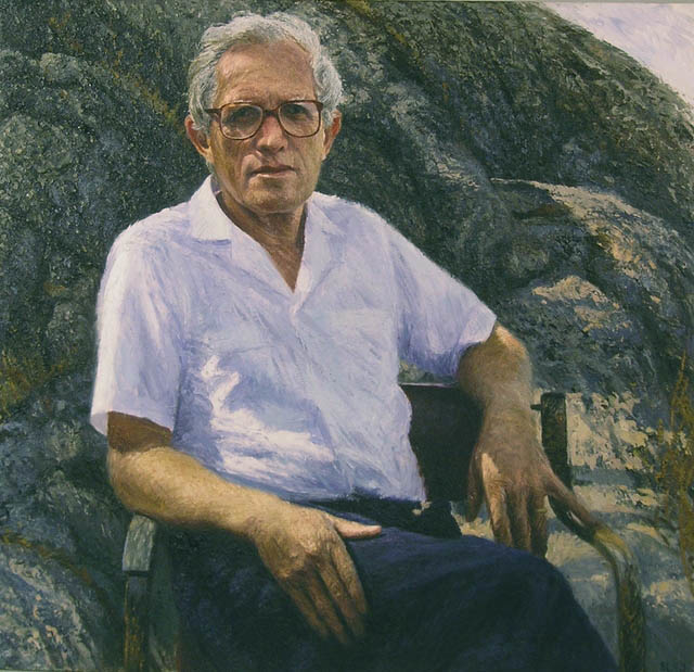 Porträtt i olja av generaldirektör Bertil Zachrisson. Duken
är fäst på en träram. En mässingsskylt med text: "Bertil Zachrisson,
Generaldirektör 1983-1988" tillhör.