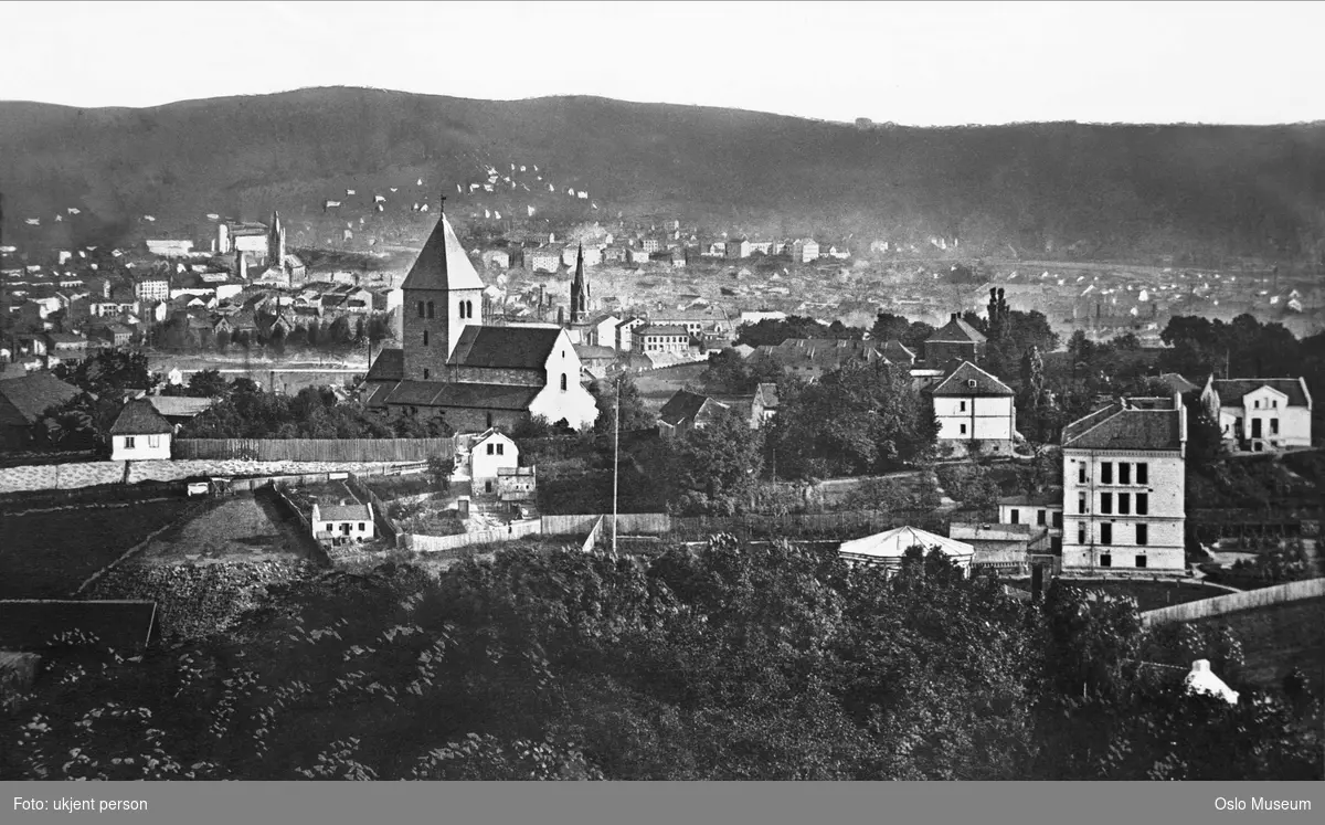 utsikt, kulturlandskap, bolighus, Gamle Aker kirke, bebyggelse