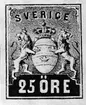 Frimärksförlaga till frimärket 1862 - Lejon. Valör 25 öre.