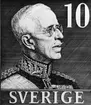 Frimärksförlaga till frimärket Gustaf V profil höger, typ I (små siffror), utgivet 1939. Godkänd originalteckning av Torsten Schonberg. Valör 10 öre.