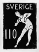 Ej realiserade förslag till frimärke Riksidrottsförbundet 50 år, utgivet 27/5 1953. Svenska gymnastik- och idrottsföreningars
riksförbund bildades 1903. Konstnär: Georg Lagerstedt.
Valör 1:10.