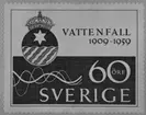 Förslagsritningar - ej antagna - till frimärke Vattenfall 50 år, utgivet 20/1 1959. Konstnär: Tor Hörlin. Förslag. 