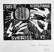 Frimärksförlaga till frimärket Världskampanjen mot hunger, utgivet 21/3 1963. Med anledning av FN-kampanjen mot hungern. Motivet är tre stycken sädesax samt stiliserade händer. Originalteckning och förslagsskisser utförda av Vera Nilsson. Valör 25 öre.

Valör 25 öre.