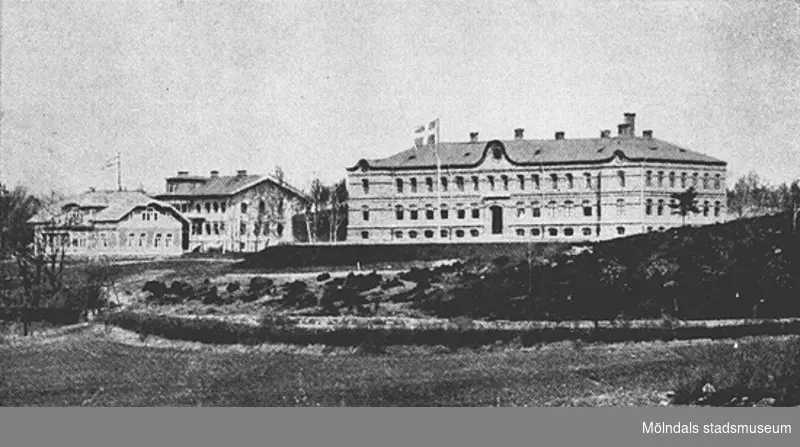Anstaltsbyggnaderna på Stretered, cirka 1930.