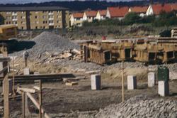 Bostadshus vid Varmblods- och Kallblodsgatan under byggnatio