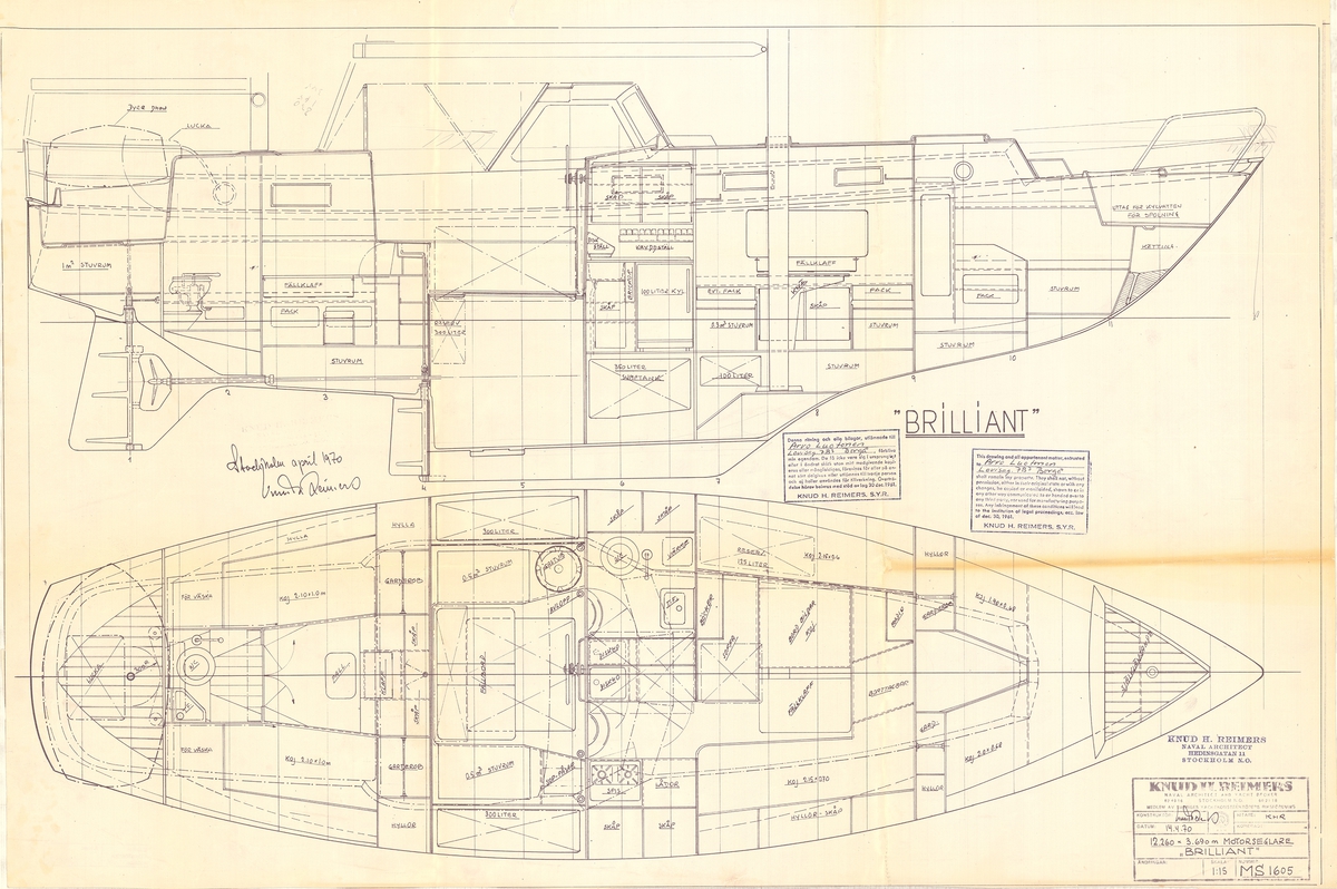 Inredningsritning i plan och profil
