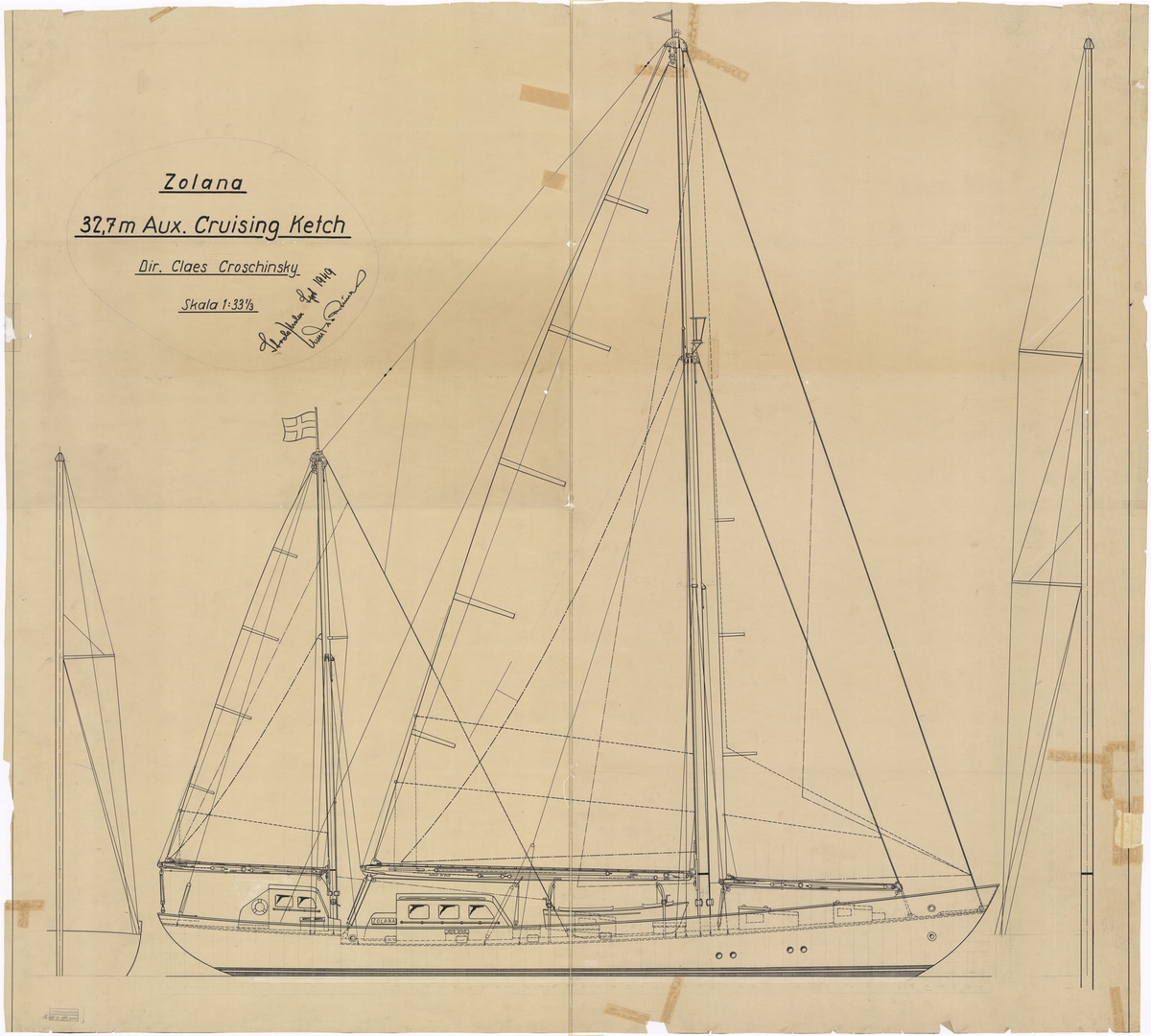 Aux cruising ketch.
Segelritning