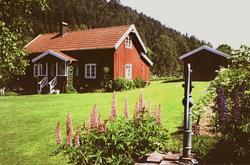 Ålgårdsbacka 1:5. Boningshus och uthus sett från sydväst.