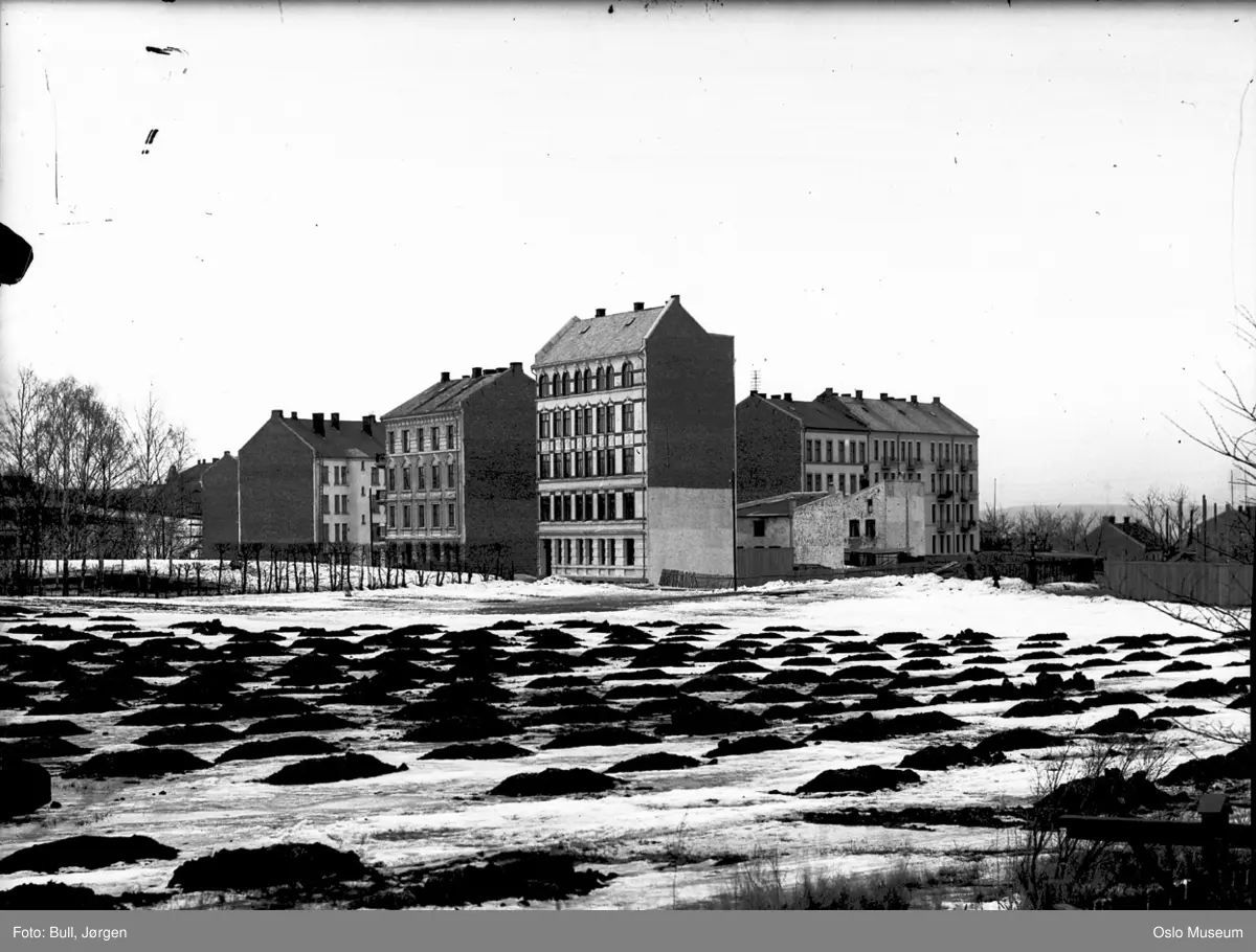 jorde, gjødselhauger, bygårder, gavlvegger