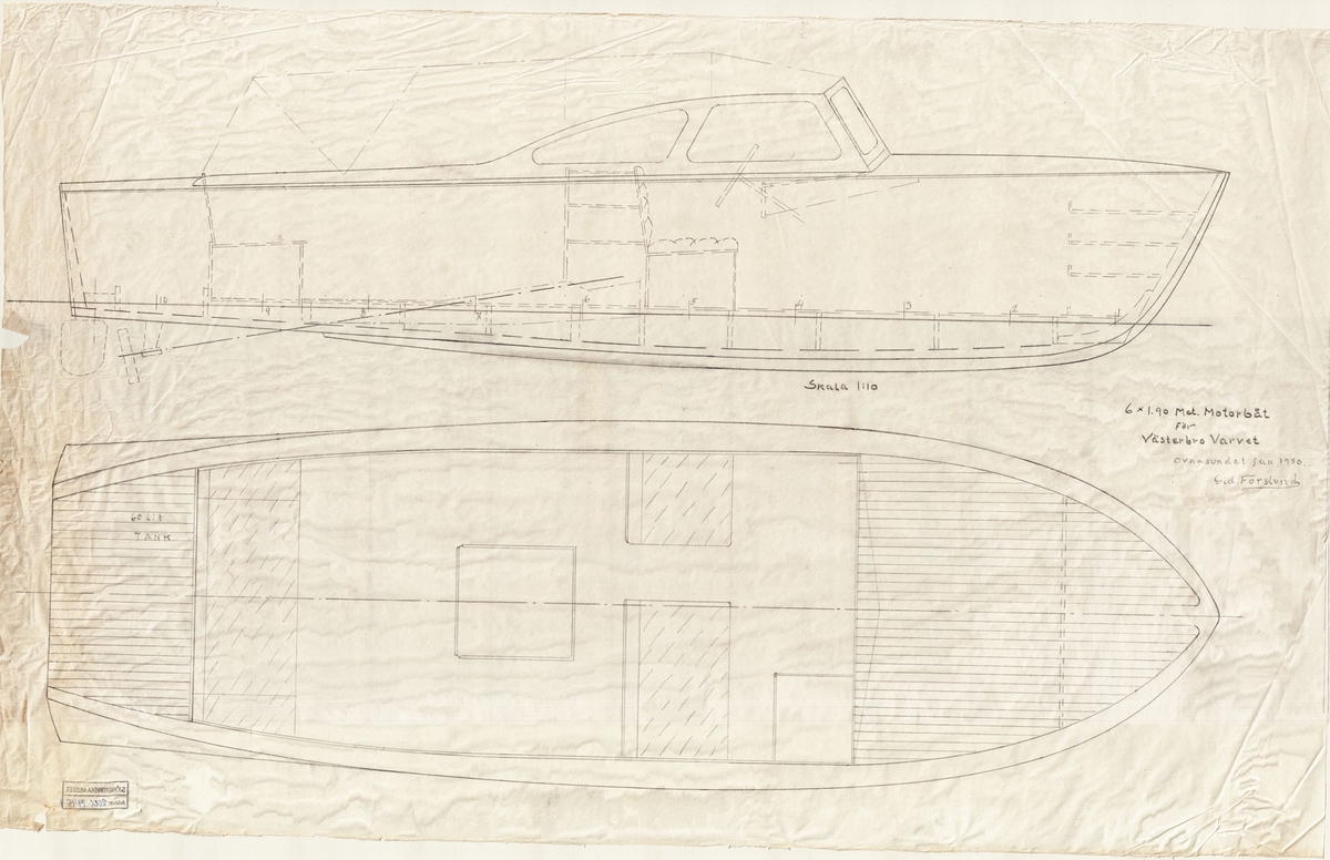 Inredningsritning i plan och profil