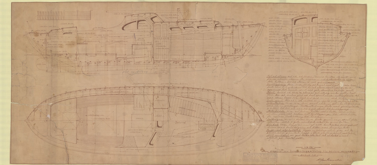 Byggnadsritning i plan och profil