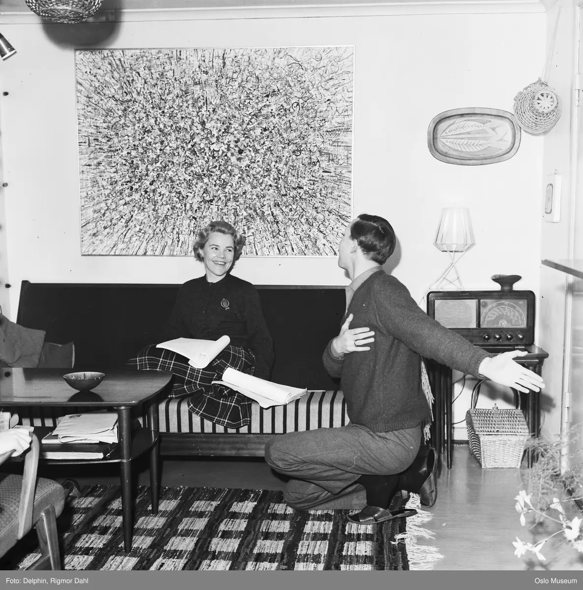 bolig, interiør, stue, mann, kvinne, skuespillere, salong, rollehefter