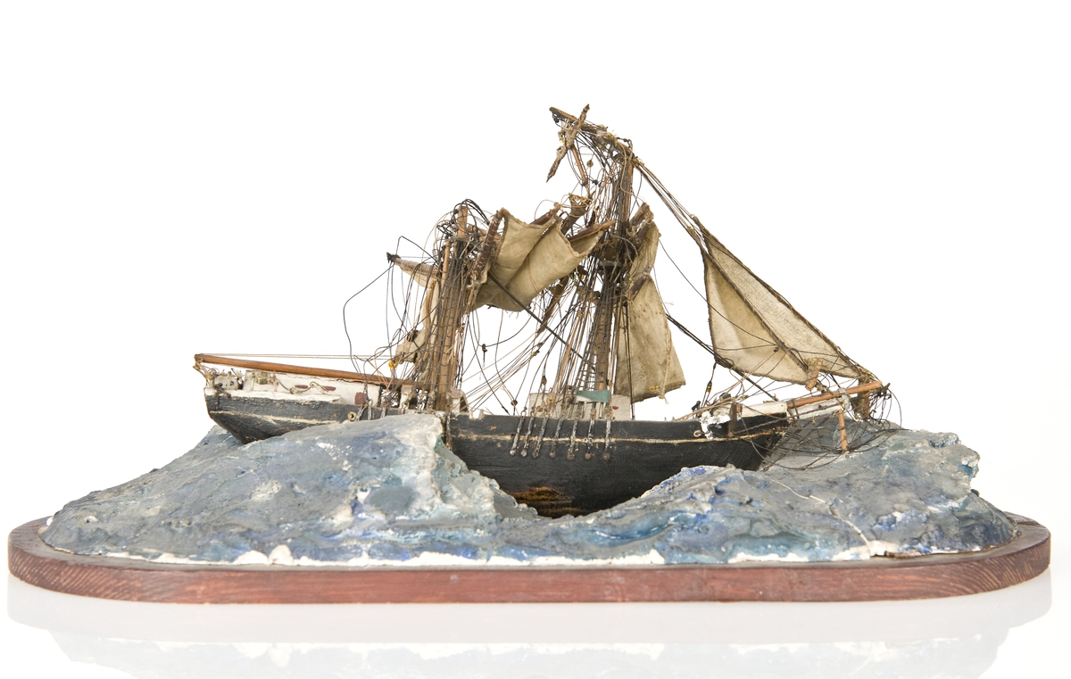 Länsande för stormsegel, sjö av gips.