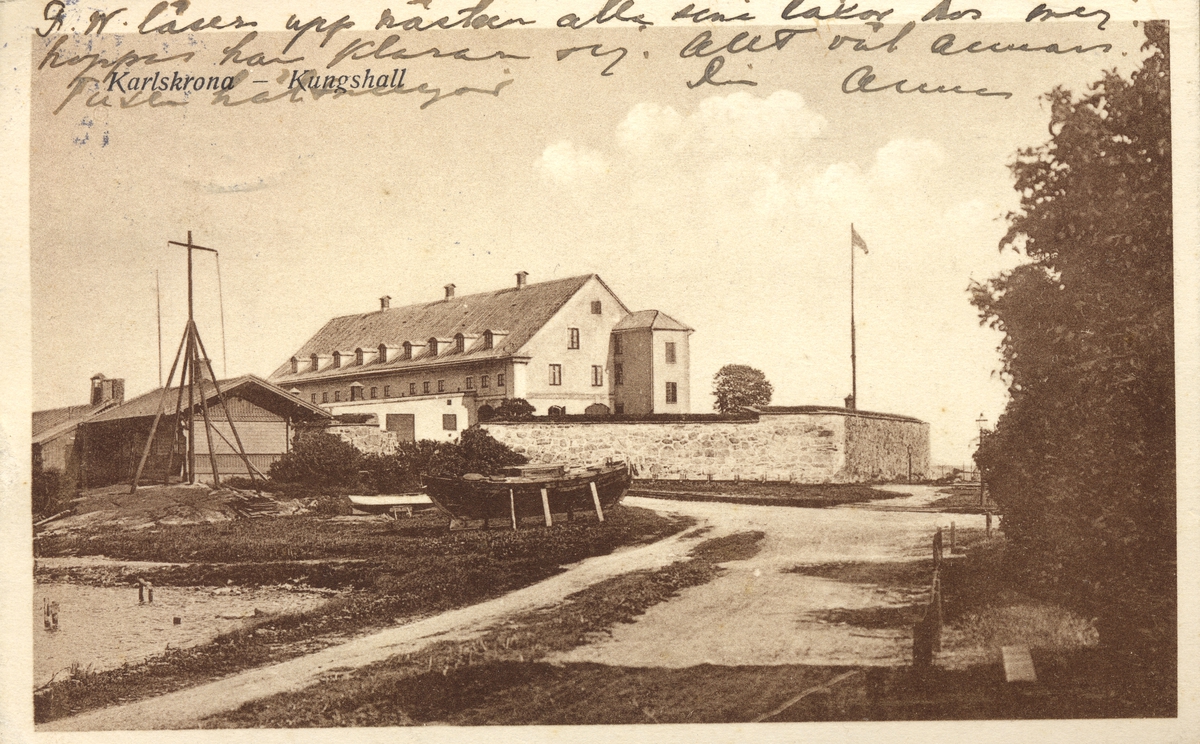 Vykort på Kungshall Karlskrona.