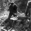 Neg nr 207. Ämne till knaft. Huggning. Foto 14.8 1962.