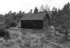 Båtbyggare Magnus Erikssons gård 1/16 mtl Gubbamoss. Smedjan. Okt 1954