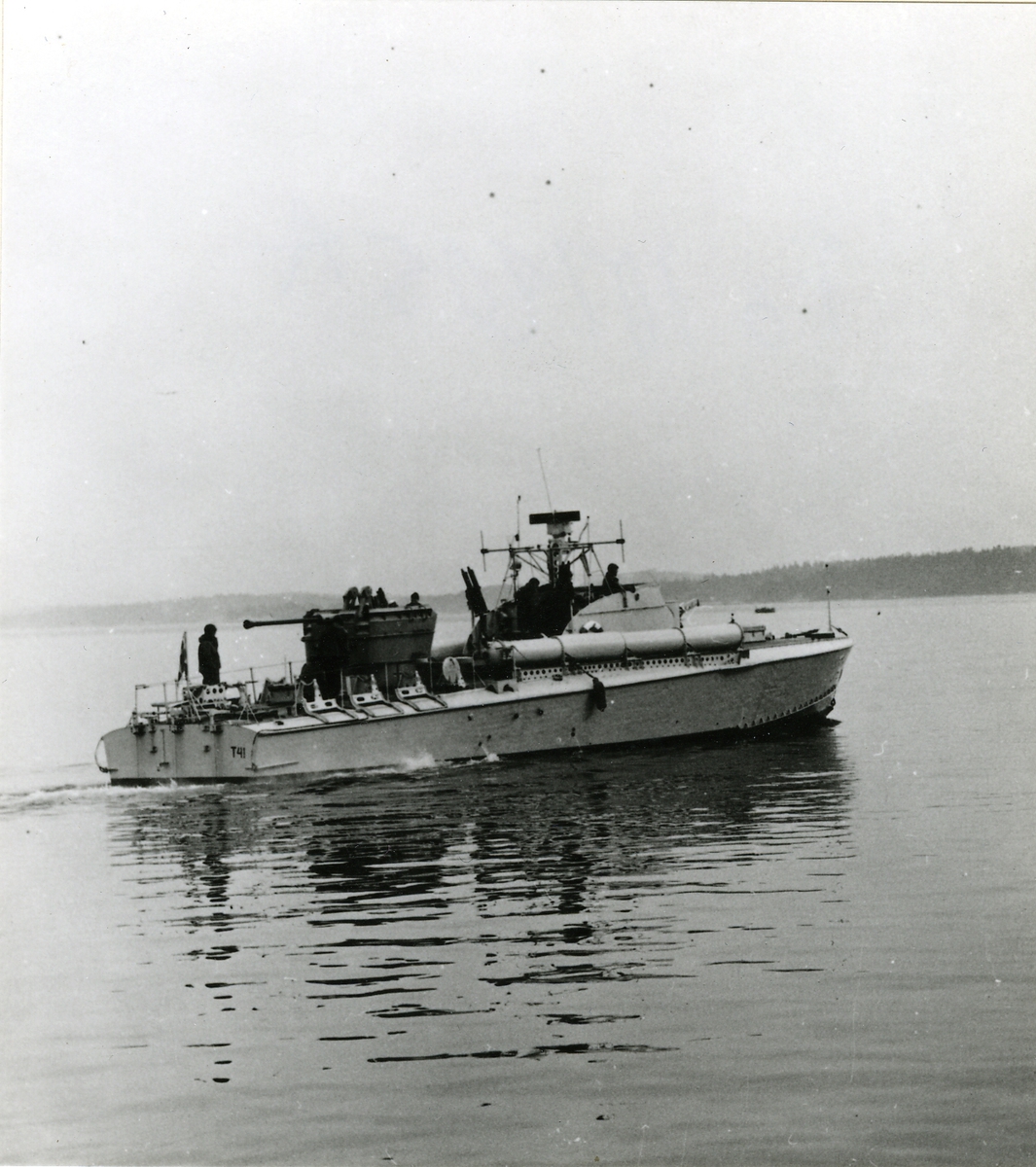 Motortorpedbåten T 41, sjösatt 1952.