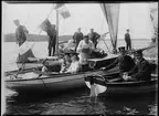 Stockholms Segelsällskaps eskadersegling 13 juni 1904. Samling vid Slagsta Holme vid 11-tiden på förmiddagen.