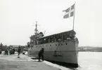 H.M.S. Fylgia i utländsk hamn (Medelhavet?) 1948.