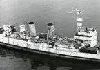 Kryssaren FYLGIA efter sprängningsförsök 1722 september 1956.