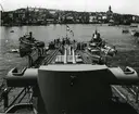Pansarkryssaren Tre Kronor på besök i Göteborg år 1949.