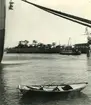 Kryssaren Tre Kronor under byggnad vid Götaverken, Göteborg. År 1946.