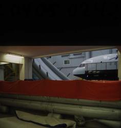 Trenings senter, simulator til Air Tours. Evakuerings sklie.