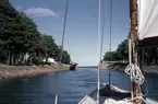 Broöppning vid Lemströms kanal, Åland. Bilden tagen från folkbåten KARP.