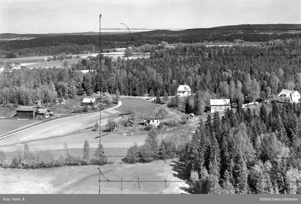 Burås i Eidsberg, flyfoto fra 27. mai 1957.