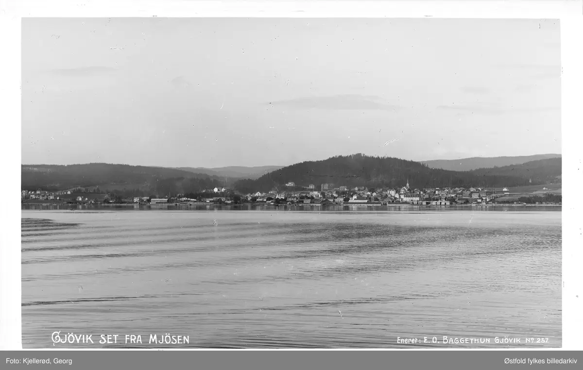 Gjøvik sett fra Mjøsa.