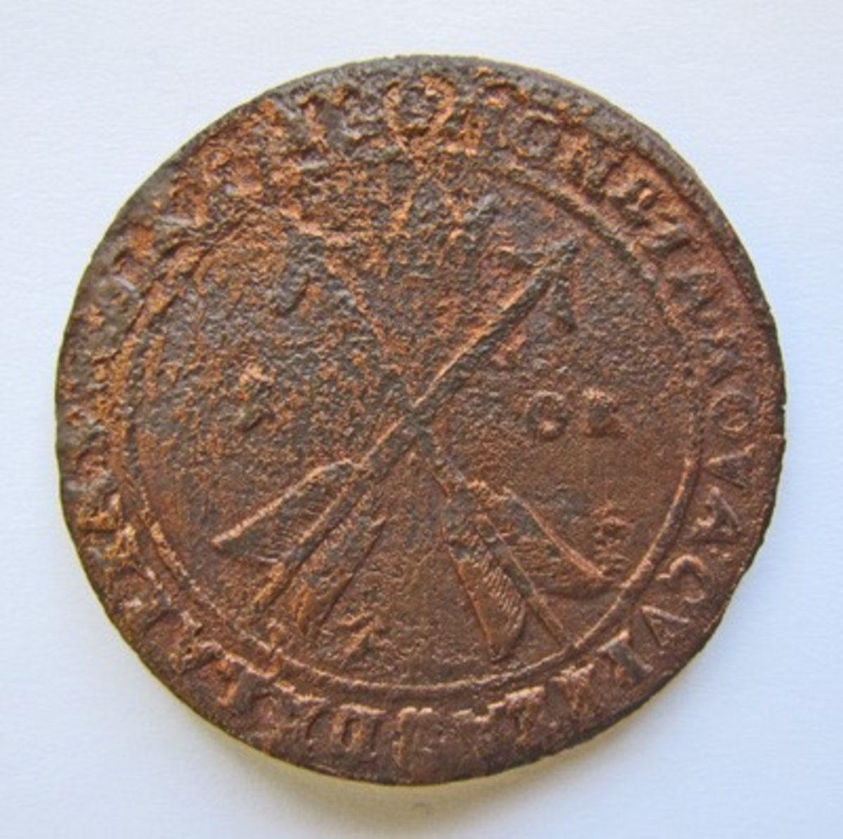 Gustav II Adolf, 1 öre, koppar. Präglat i Säter 1627-31.