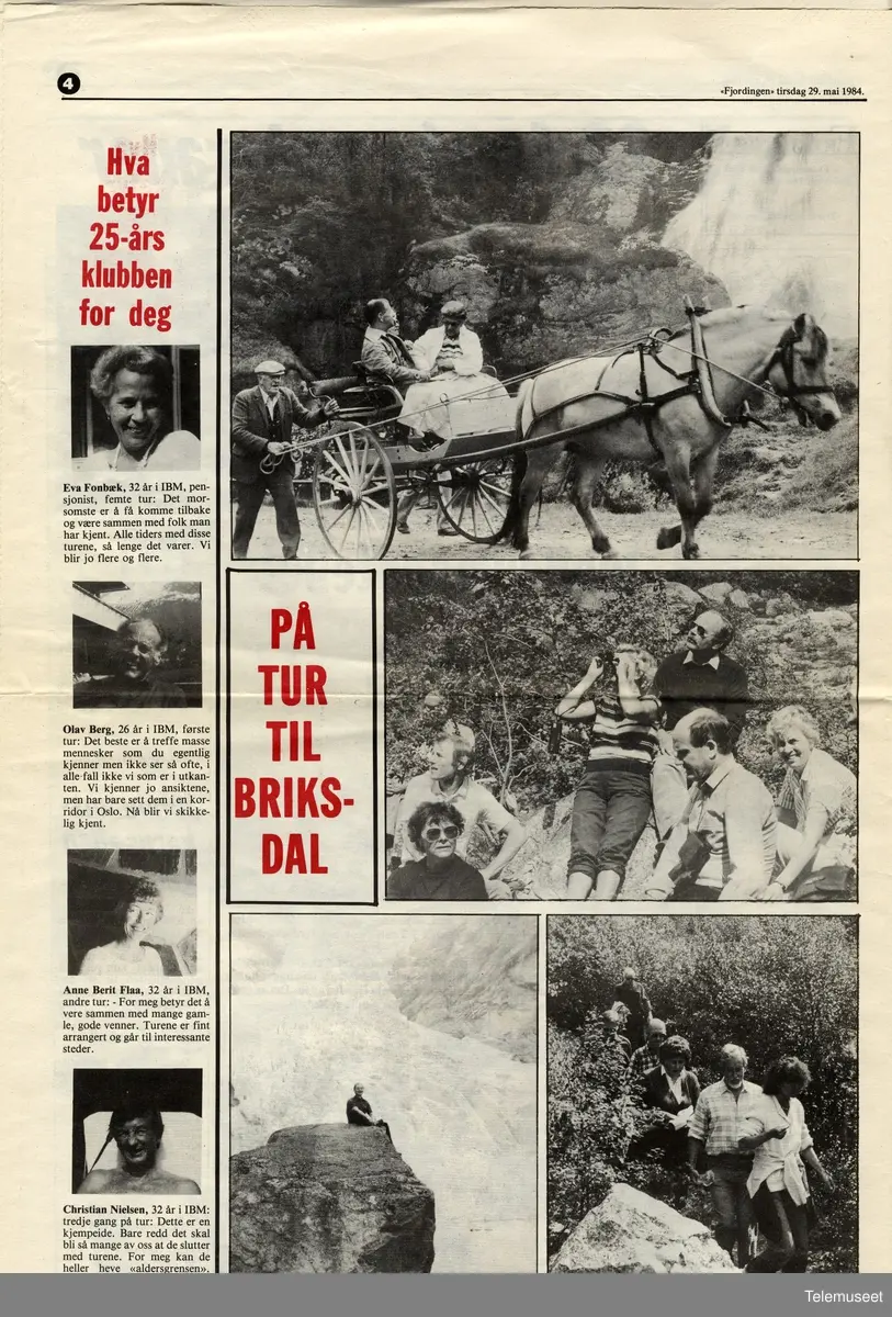 IBM - veteraner i Loen 1984 - 25 års klubb - avisutklipp