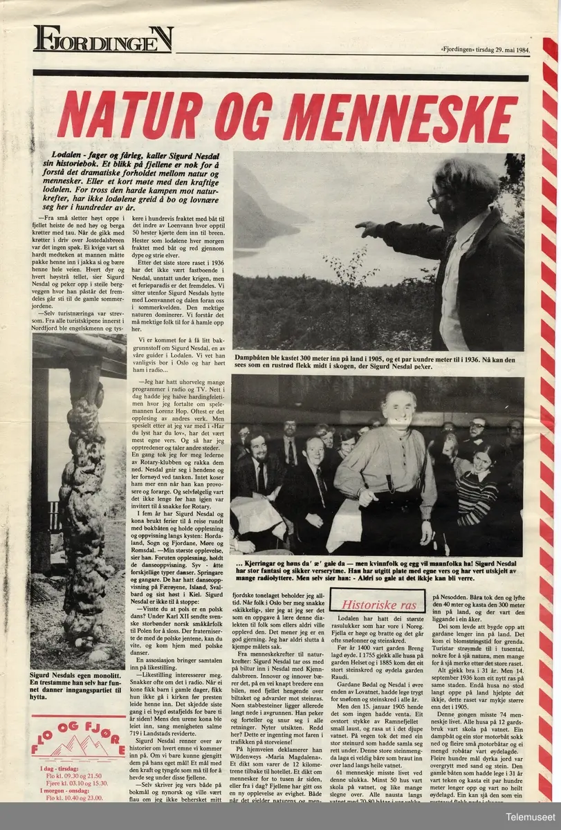IBM - veteraner i Loen 1984 - 25 års klubb - avisutklipp