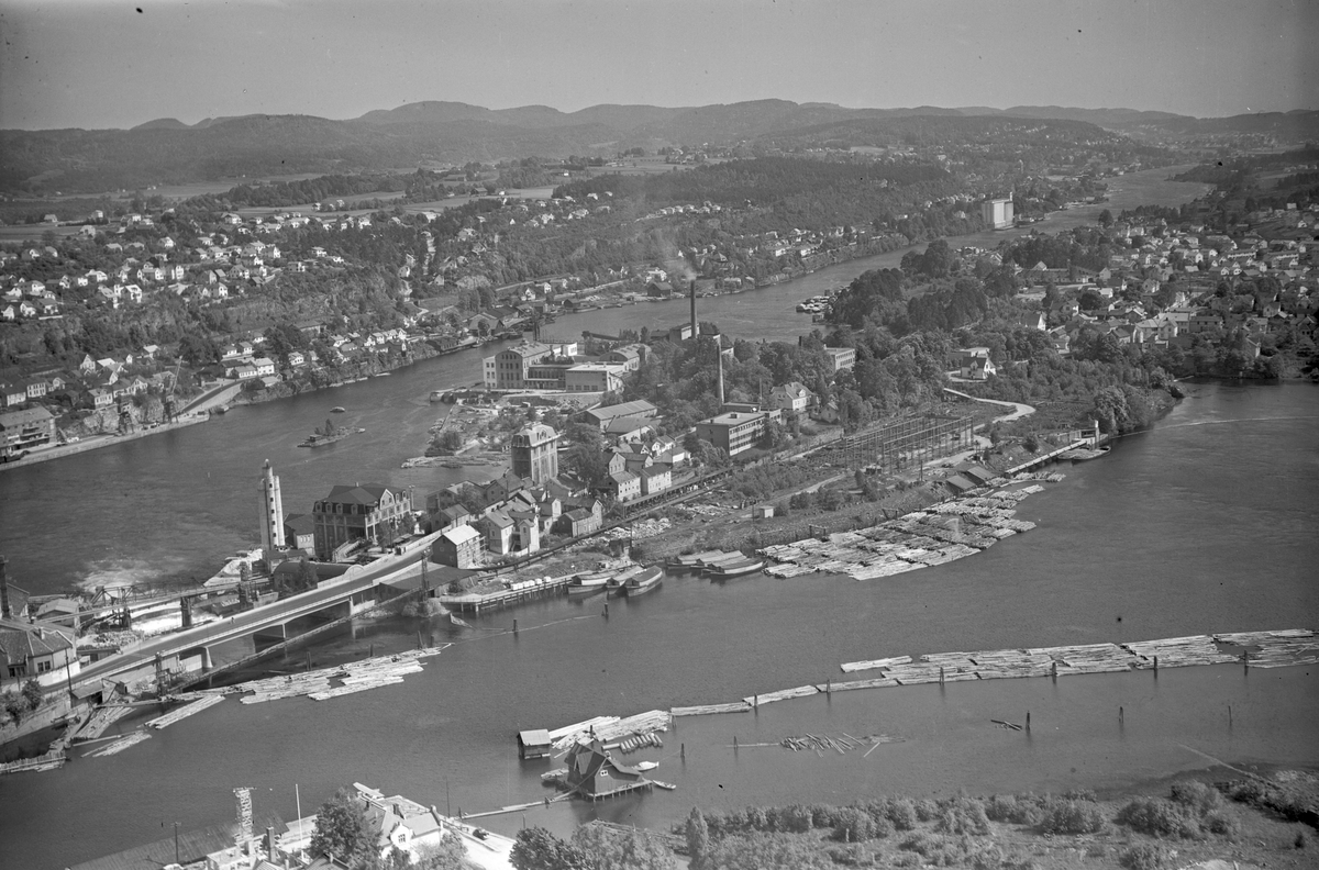 Ulike Widerø flyfoto fra Skien kommune, Borgestad og omegn 