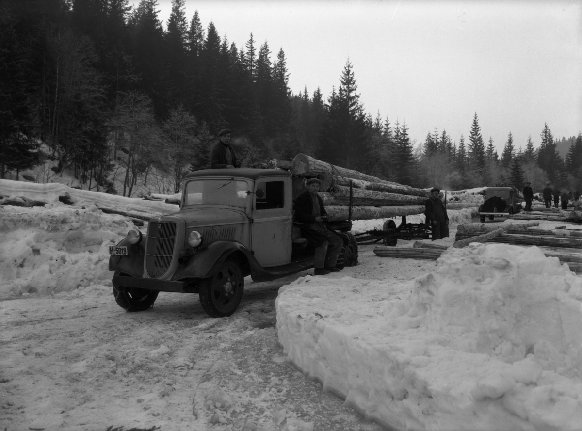 Lastebil av type Ford V8 1935. I Telemarks Bileiere 1938 står H-5019 på Arthur Skifjeld, Sverresgate 22, Skien. (Kilde: Norges bilbok 1935). Mer info i kommentarfelt under.