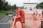 En resa med m/s Östanvik t o r  Lövholmen, Stockholm-Slite, Gotland 2011, fraktandes cement. En dokumentation av Arkivarie Eva Hult och fotograf Anneli Karlsson från Sjöhistoriska.