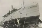 Passagerarångfartyget PRIMUS av Göteborg på slip vid Ekensbergs Varv.