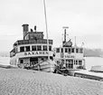 S/S SAXAREN och SAGAN vid Strandvägskajen, Stockholm.