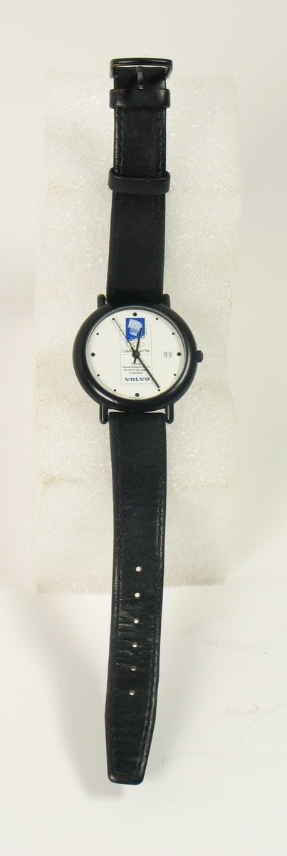 Armbåndsur med logo for de olympiske vinterleker på Lillehammer i 1994 på urskiven.