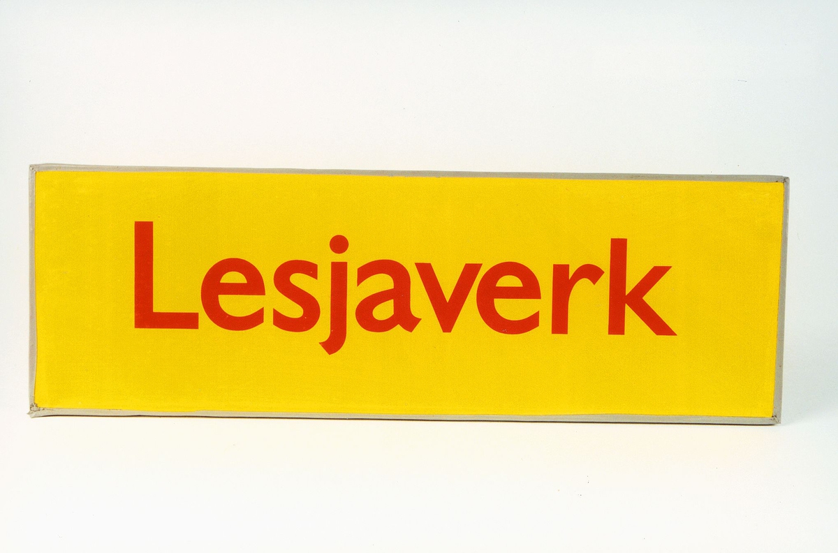 Postmuseet, gjenstander, skilt, stedskilt, stedsnavn, Lesjaverk.