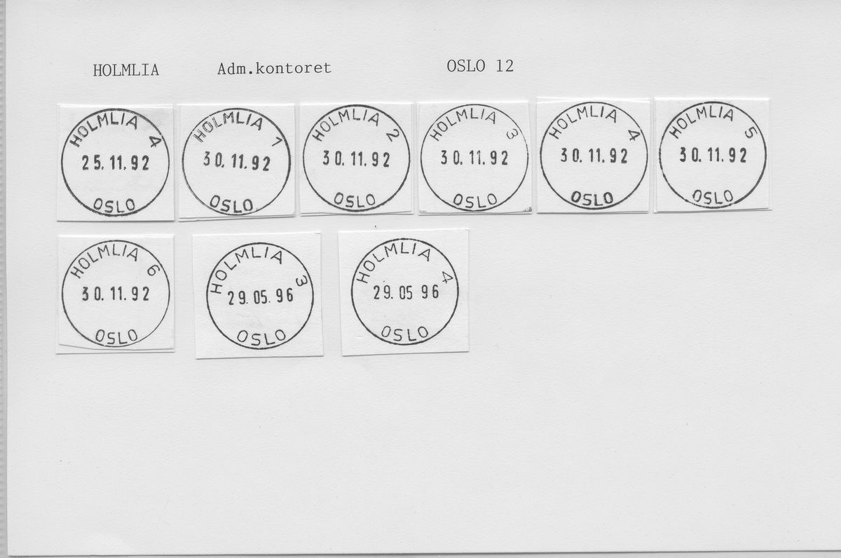 Stempelkatalog Holmlia, Oslo