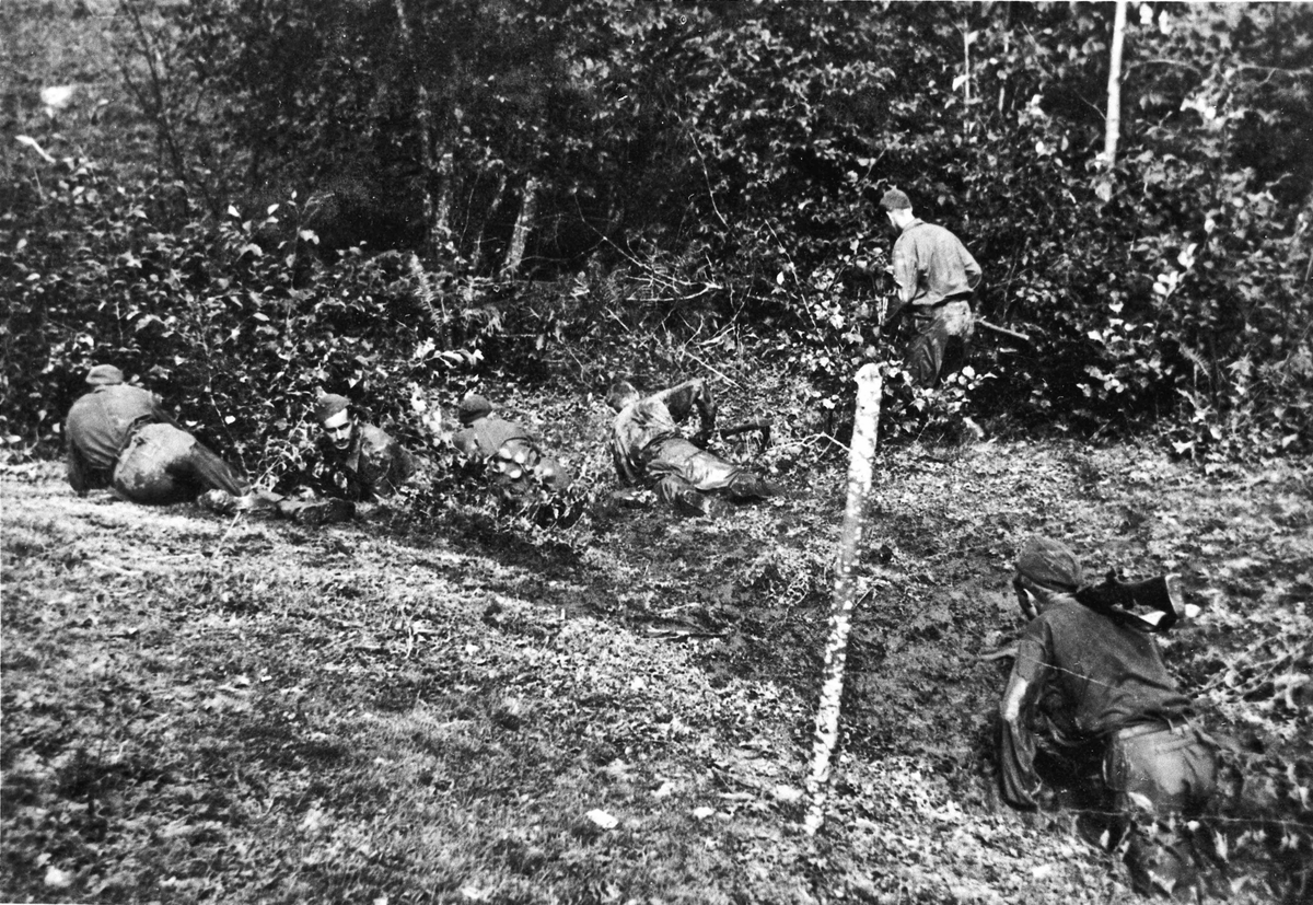 Mest sannsynlig på Trandum. Øvelse sommeren 1945?