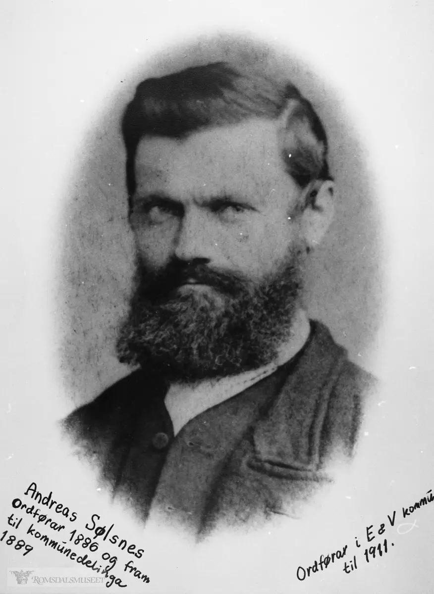 Andreas Sølsnes ordfører 1886 og fram til kommunedelinga i 1889. .Ordfører i Nesset.
