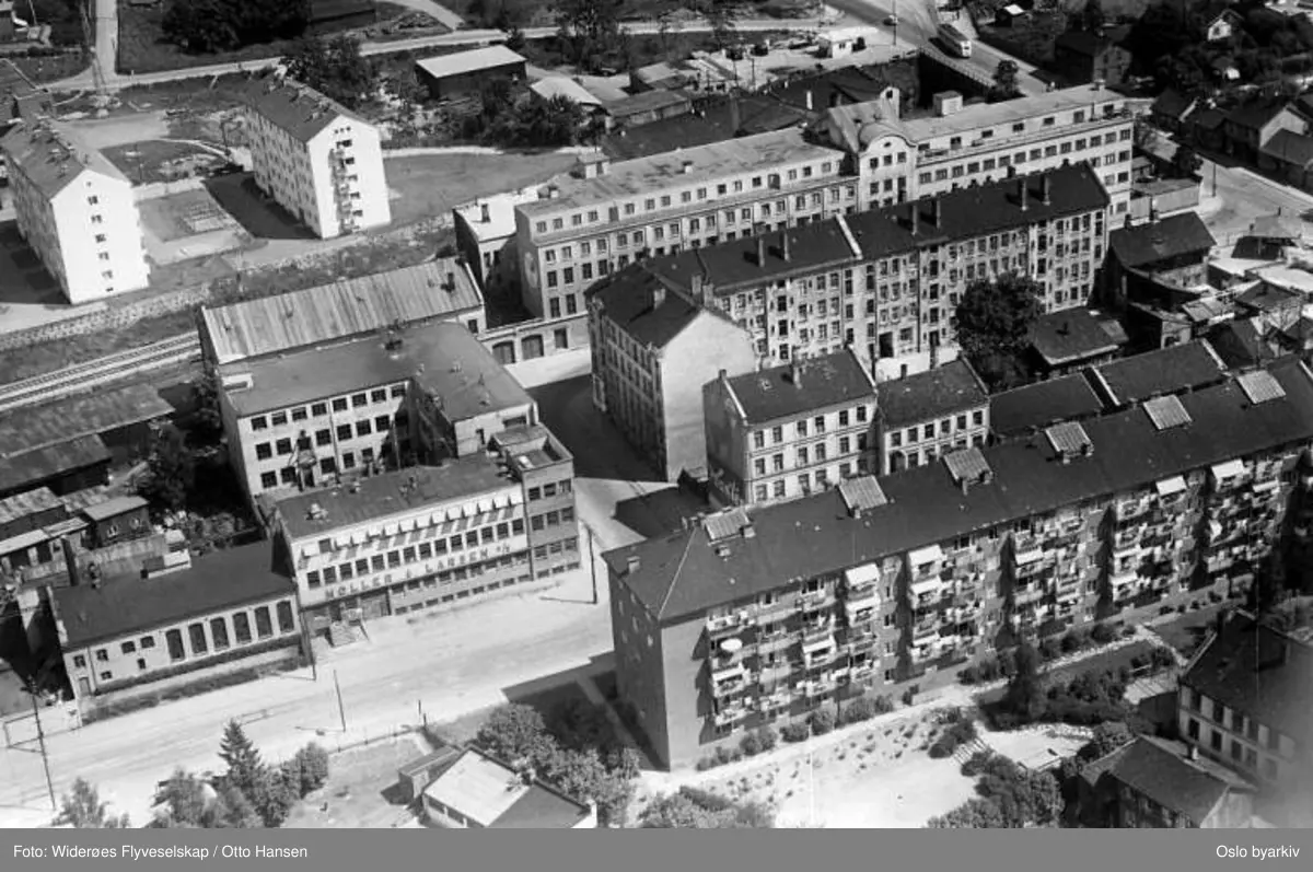 Hedmarksgata, Numedalsgata, Østerdalsgata, Ensjøsvingen (Flyfoto)