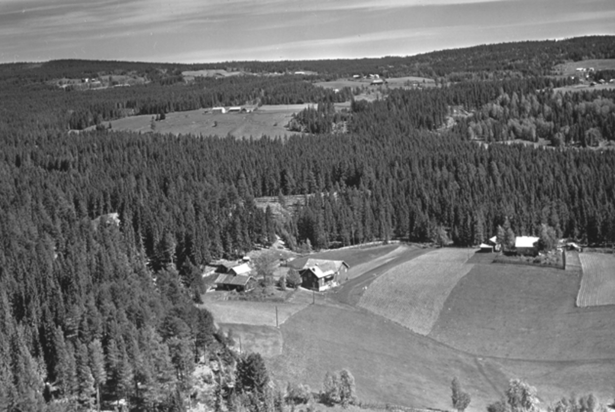 Flyfoto av Mauset lille, Nybygda, Ringsaker.
