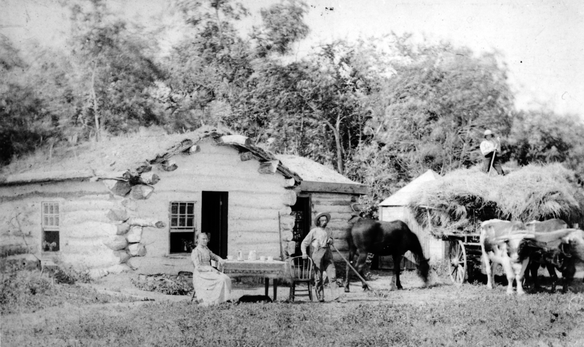 Simen Hesnes farm i Mouce River i Nord Dakota. Huset ble bygd i 1886-1888. 