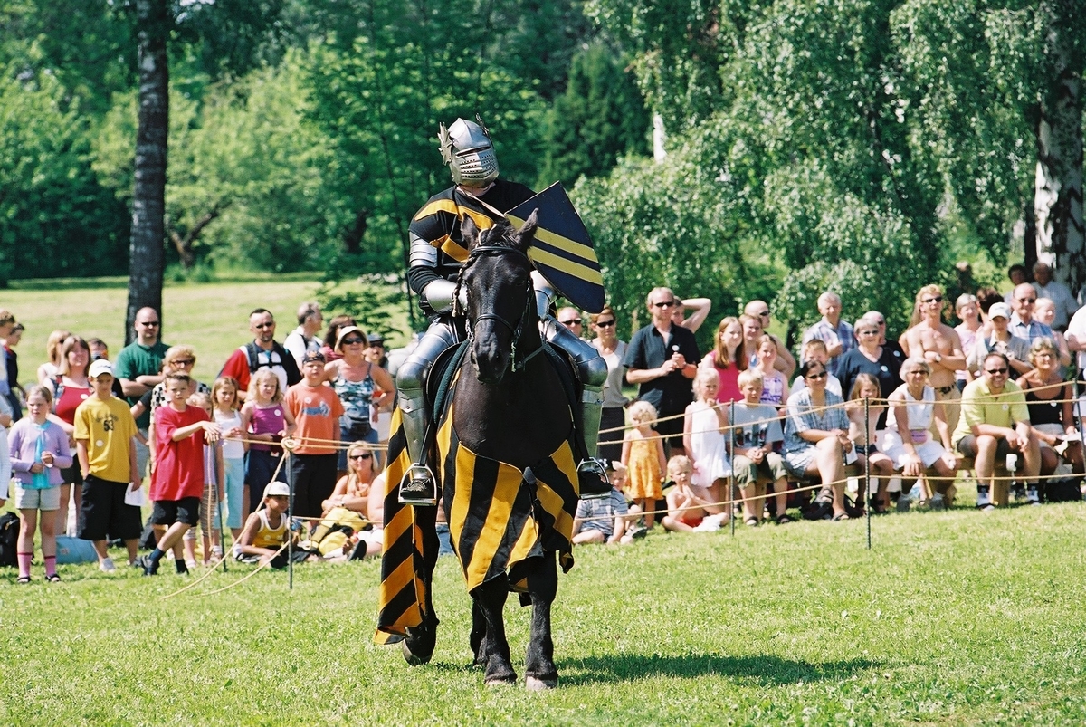 Middelalderdagen. 
Middelalderfestival, Hamar, Domkirkeodden, 2002. 
Ridderturnering. 