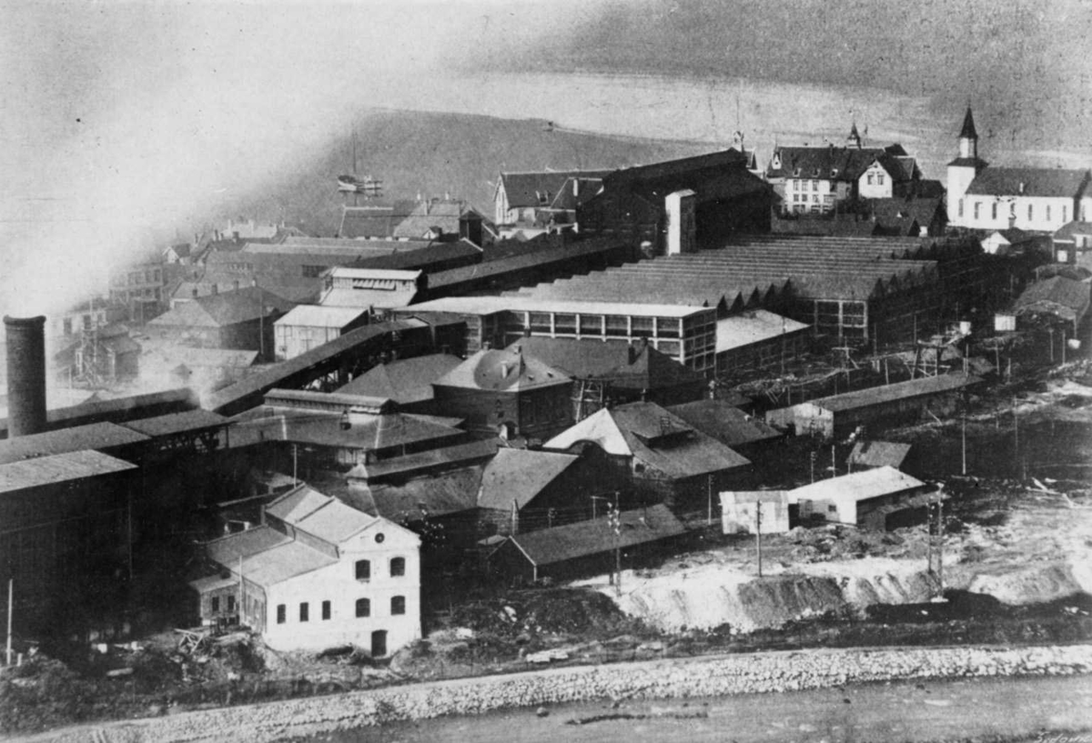 Cyanamidfabrikken etter utvidelsen i årene 1912-14